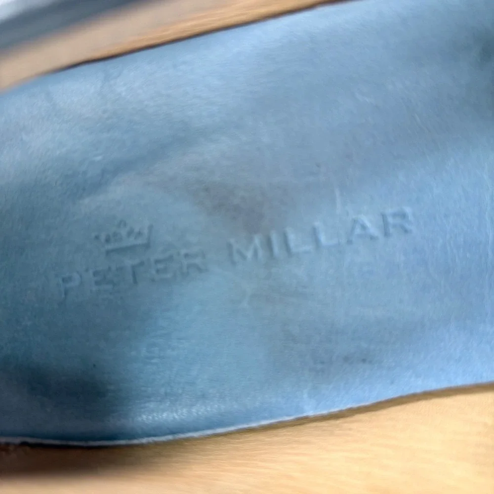 Peter Millar Bit Loafers Black Leather Horsebit Driving Shoes 9.5 M Old Money